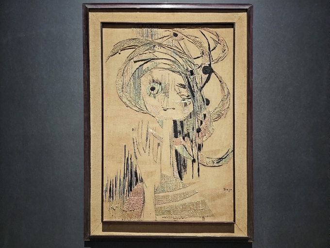 딸의 초상, 1962, 면에 면사, 모사, 오일 크레파스,; 자유기법, 작가 소장. (사진=고륜형 기자)