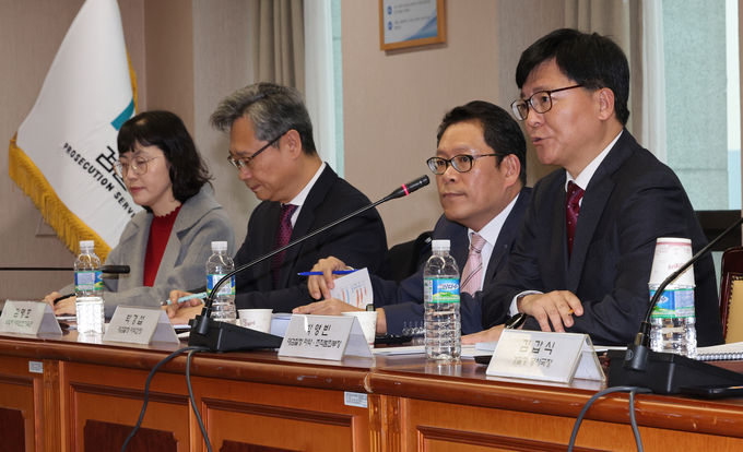6일 오후 서울 서초구 대검찰청에서 열린 제3차 마약범죄 특별수사본부 회의에서 박영빈 대검 마약·조직범죄부장이 발언하는 모습. (사진=연합뉴스 제공)