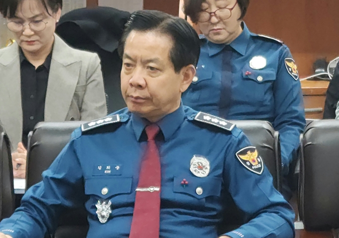 14일 오전 인천경찰청 기자실에서 열린 기자간담회에 김희중 인천경찰청장이 참석했다. ( 사진 = 박지현 기자 )