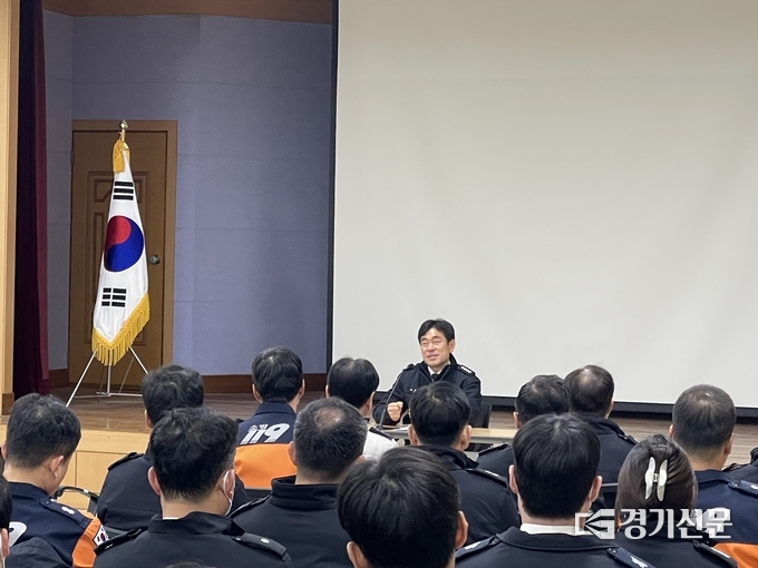 안성소방서 ‘2023년 하반기 직장교육’ 모습. (사진=안성소방서 제공)