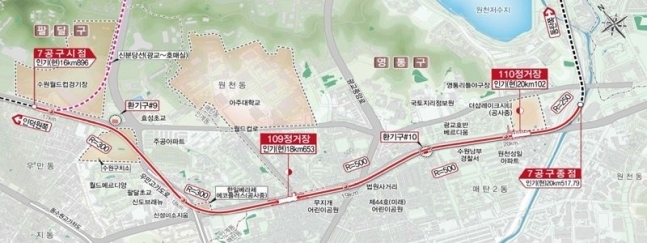 인덕원-동탄 복선전철 제7공구 평면도. (사진=한양 제공)