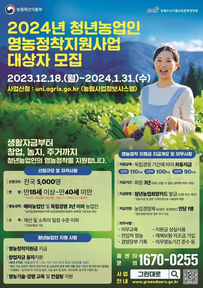 남양주시 청년농업인 영농정착지원사업 참가자 모집 안내서. (사진=남양주시 제공)