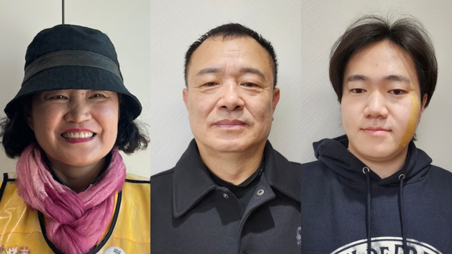 LG 의인상 수상자들. 왼쪽부터 박원숙(61), 이상현(60), 이수연(24) 씨. (사진=LG wprhd)