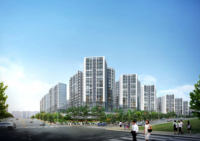 경기도 수원시 권선구 세류동 817-72번지 일원에 들어서는 ‘매교역 팰루시드’ 투시도. (사진=삼성물산 제공)
