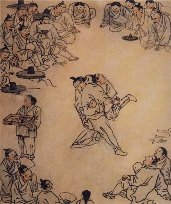 씨름 (사진=국립중앙박물관 단원화첩)