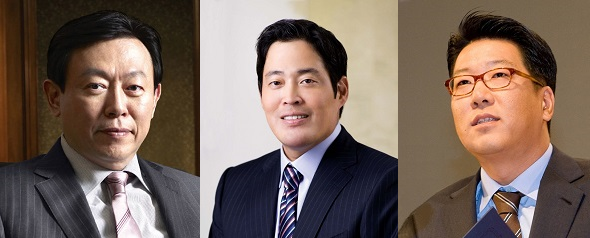 (왼쪽부터)신동빈 롯데그룹 회장, 정용진 신세계그룹 부회장, 정지선 현대백화점그룹 회장. (사진=각 사 제공)