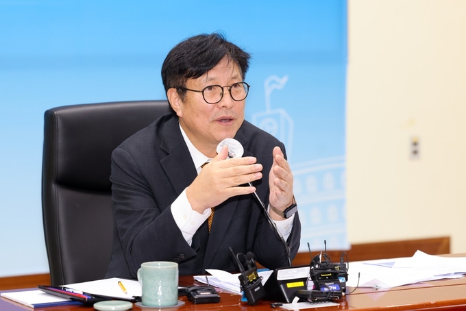 3일 오전 열린 신년 기자간담회에서 도성훈 인천시교육감이 발언하고 있다. ( 사진 = 인천시교육청 제공 )