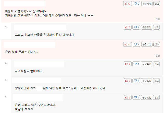 온라인 커뮤니티 메이플 관련 글에 달린 댓글. (사진=인벤 갈무리)