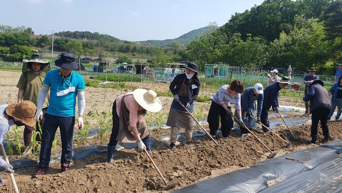 2023 도시농업관리사 양성과정 24기가 활동 중인 모습. (사진=경기도농업기술원 제공)