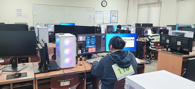 2023년 기능경기대회 애니메이션 직종 경연 모습. ( 사진 = 인천시 제공 )