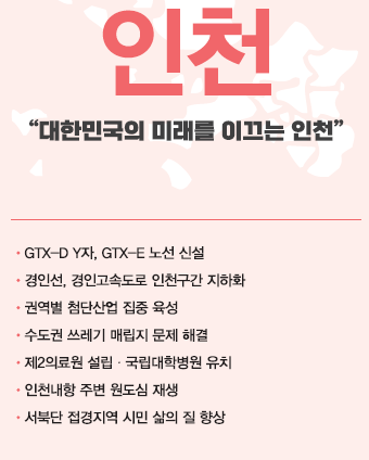 제20대 대통령 선거 국민의힘 정책공약집에 수록된 인천 공약. ( 사진 = 인천경실련 제공 )