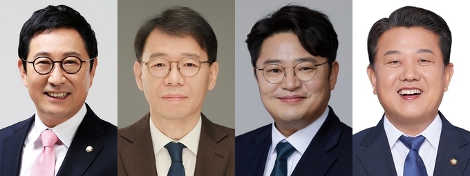 (왼쪽부터) 김한정 민주 국회의원, 경성석 전 국회의원 보좌관, 이인화 전 청와대 국토교통비서관실 행정관, 김병주 민주 국회의원. (사진=경기신문DB)