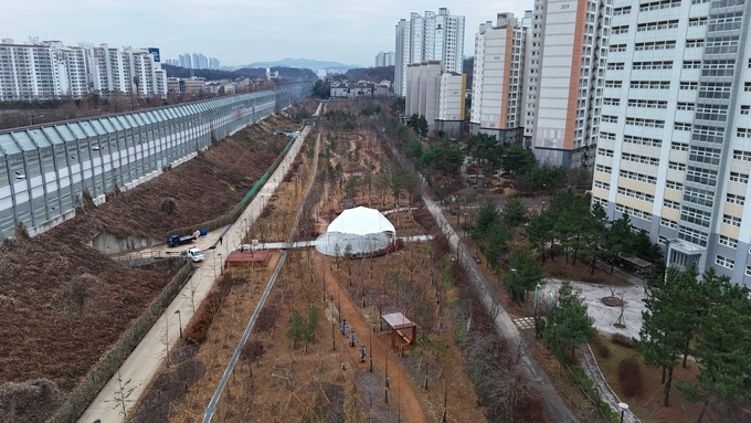 제2경인고속도로변에 조성한 기후대응 도시숲 모습. ( 사진 = 남동구 제공 )