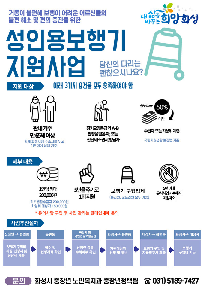 화성시가 '노인 보청기·성인용 보행기 지원 사업' 대상자를 모집한다. (사진=화성시 제공)<br>
