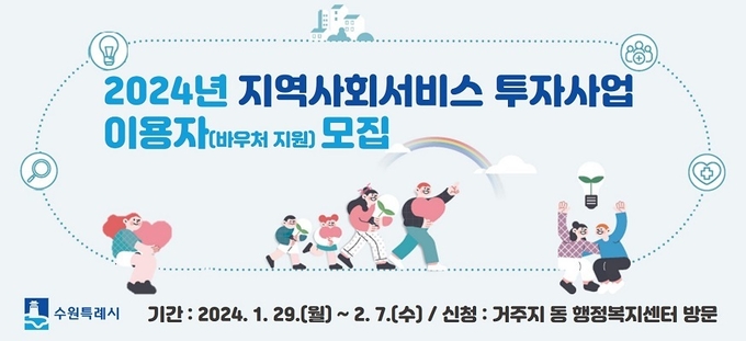 지역사회서비스 투자사업 이용자 모집 포스터. (사진=수원시 제공)