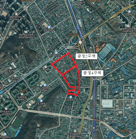 금정2구역과 4구역. (사진=군포시 제공)