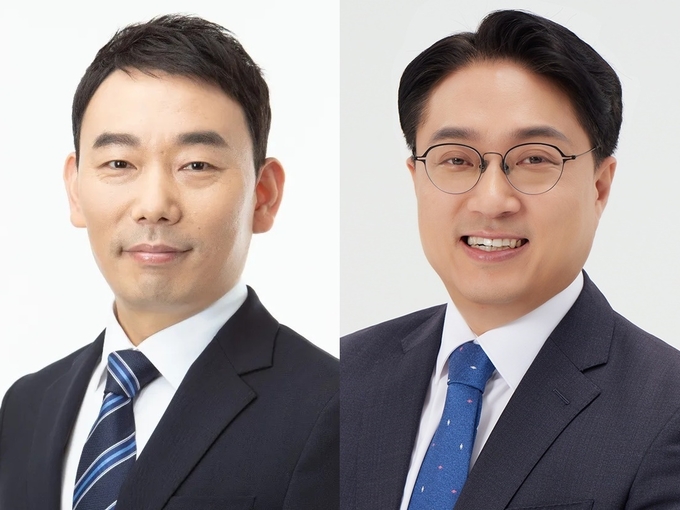 (왼쪽부터) 김용민 민주 국회의원, 박성훈 중소기업특위 부위원장. (사진=경기신문DB)