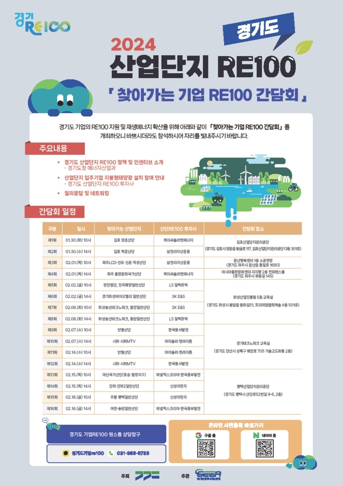 2024 찾아가는 기업 RE100 간담회 포스터. (사진=경기도 제공)