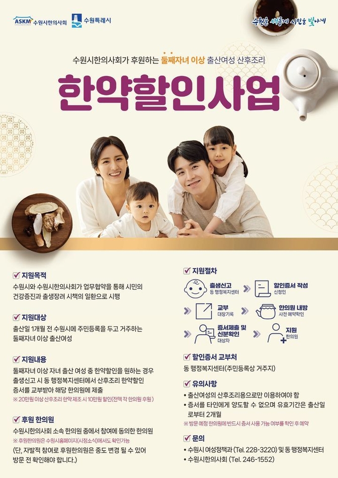 수원시 한약할인사업 홍보물. (사진=수원시 제공)