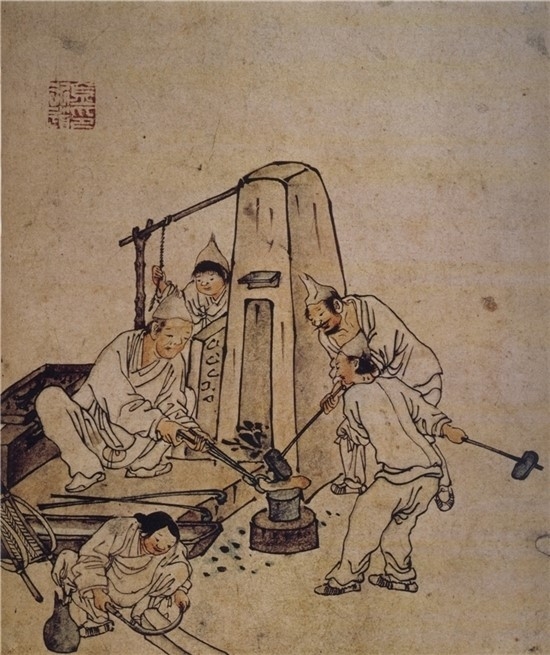 대장간. (사진=국립중앙박물관 단원화첩 제공)