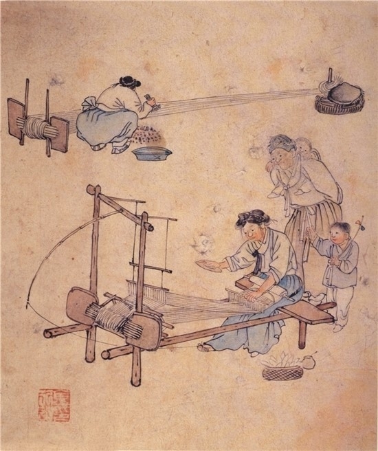 길쌈. (사진=국립중앙박물관 단원화첩 제공)