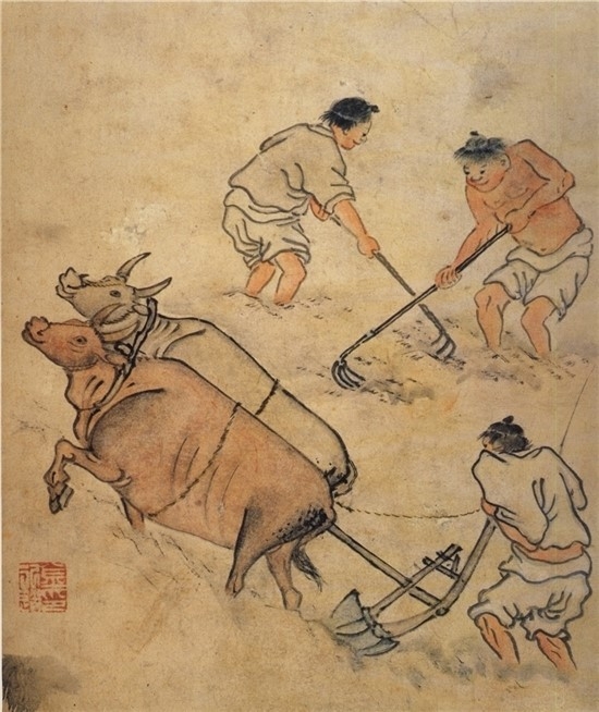 논갈이. (사진=국립중앙박물관 단원화첩 제공)