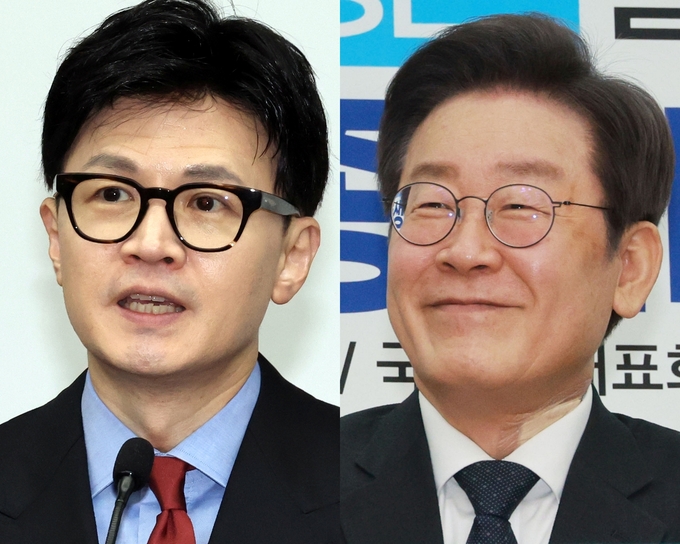 (왼쪽부터) 한동훈 국민의힘 비상대책위원장과 이재명 더불어민주당 대표. (사진=연합뉴스)