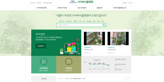 경기도 사이버식물병원 누리집. (사진=경기도 제공)