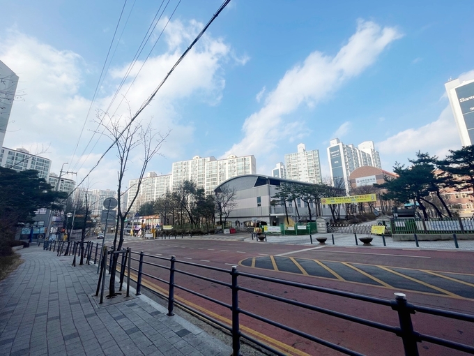 수지구 상현초등학교 앞 전경. (사진=용인시 제공)