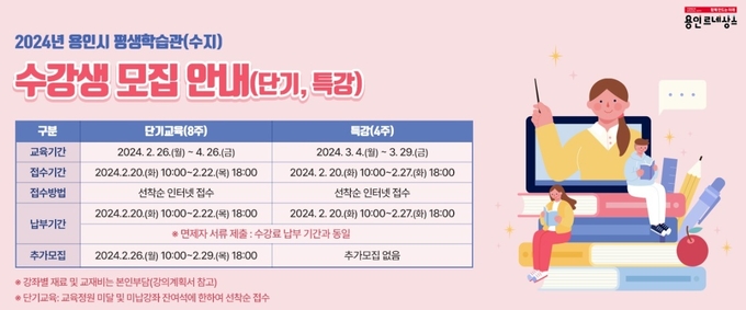 용인특례시가 는 ‘단기교육’과 ‘특강교육’ 수강생을 모집한다. (사진=용인시 제공)