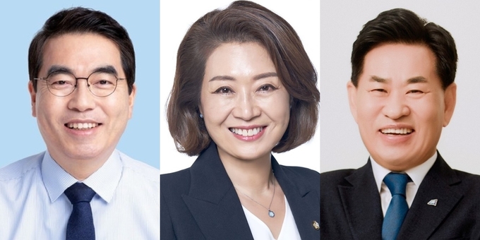 (왼쪽부터) 양기대 민주 국회의원, 양이원영 민주 국회의원, 강신성 대한봅슬레이스켈레톤경기연맹 회장. (사진=경기신문DB)