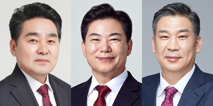(왼쪽부터) 권태진 전 국힘 광명갑 당협위원장, 김기남 전 국힘 광명갑 당협위원장, 최승재 국힘 국회의원. (사진=경기신문DB)
