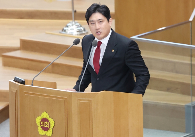 20일 경기도의회 제373회 임시회 제3차 본회의에서 이상원(국힘·고양7) 경기도의회 의원이 5분 발언을 하고 있다. (사진=경기도의회 제공)