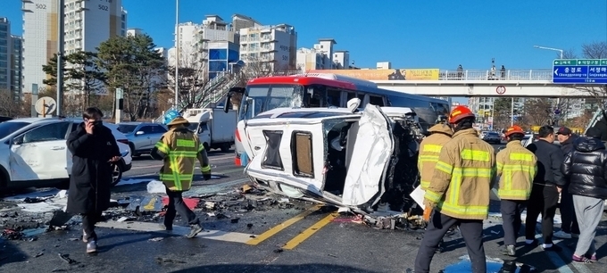  지난달 고양시에서 발생한 교통사고 현장. (사진=고양소방서 제공)