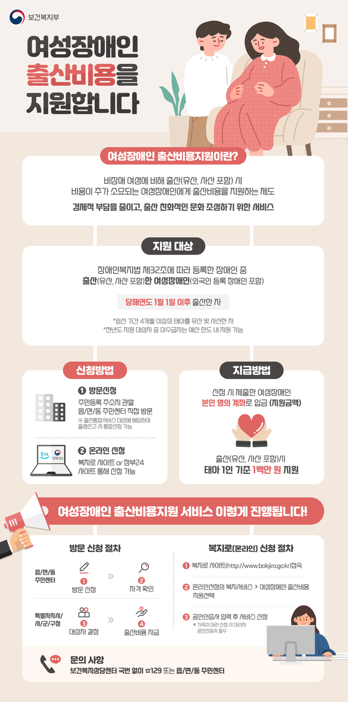 2022년 여성장애인 출산비용 지원사업 홍보물. ( 사진 = 보건복지부 제공 )