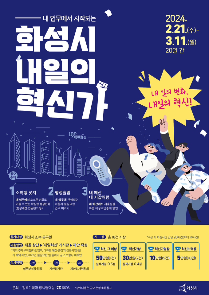‘화성시 내일의 혁신가' 공모 포스터. (사진=화성시 제공)
