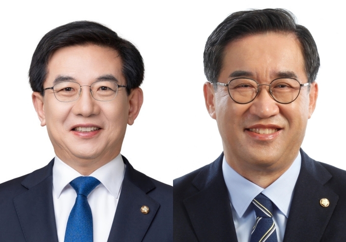 왼쪽부터 정일영 연수구을 의원, 맹성규 남동구갑 의원.