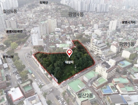 광명시는 광명3동 도시재생 활성화지역 내 철산동 218-3번지 일원 시유지 4천151㎡를 골목정원으로 조성할 방침이다. (사진=광명시 제공)