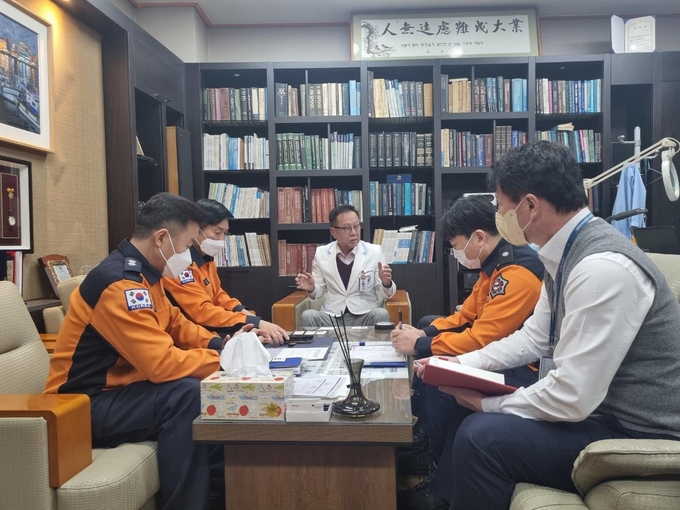 오산소방서, 의료계 집단행동 대비 '의료안전컨설팅' 실시. (사진=오산소방서 제공)