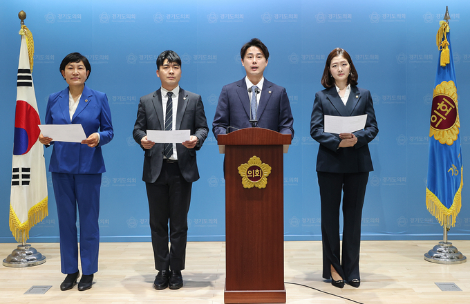 경기도의회 더불어민주당 대변인단. (사진=경기도의회 제공)