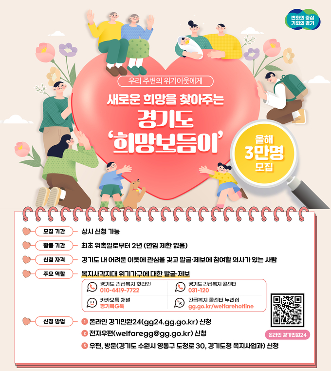 경기도 희망보듬이 모집 포스터. (자료=경기도 제공)