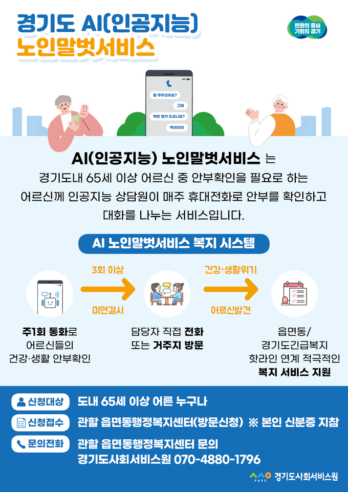 인공지능(AI) 노인말벗서비스 홍보 포스터. (자료=경기도 제공)