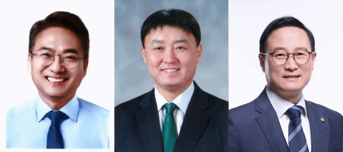 (왼쪽부터) 박선원 더불어민주당 부평구을 예비후보, 이현웅 국민의힘 부평구을 예비후보, 홍영표 새로운미래 예비후보.