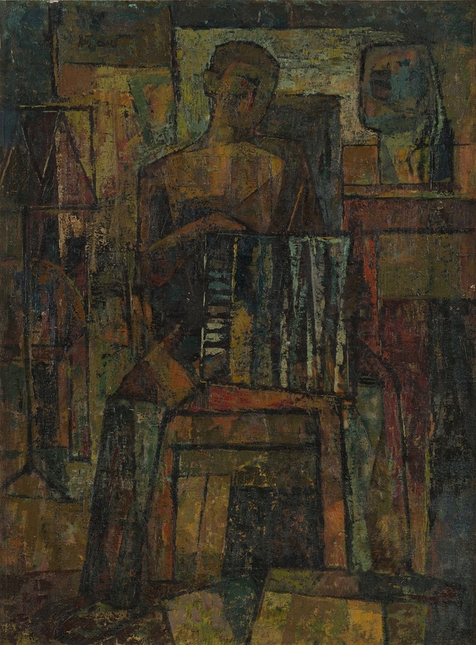 조용익, 아코디온과 소년, 캔버스에 유채, 146×112cm (80), 1957. (사진=헤럴드옥션 제공)