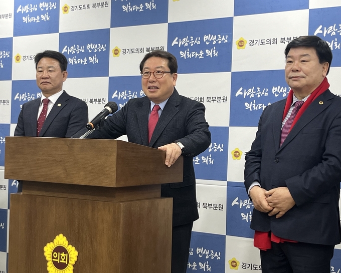 출마 기자회견하는 국민의힘 조광한 남양주시병 후보. (사진=조광한 후보 측 제공)