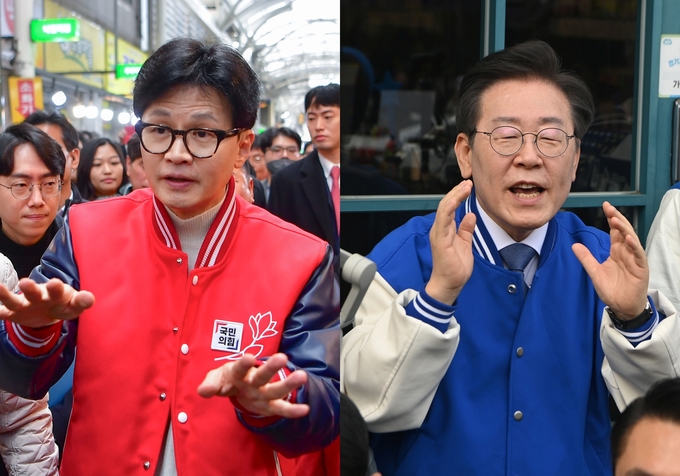 한동훈 국민의힘 비상대책위원장과 이재명 더불어민주당 대표. (사진=옥지훈 기자)