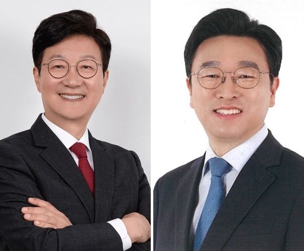 (왼쪽부터) 손범규 국민의힘 남동구갑 후보, 이용우 더불어민주당 서구을 후보.