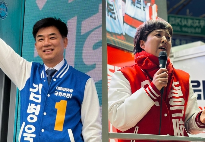 분당을 지역구에서 무박 대결을 펼치는 김병욱(민주)·김은혜(국힘) 국회의원 후보. (사진=각 후보 측 제공)