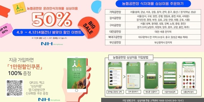 농협경제지주가 12일까지 공판장 온라인 식자재몰 '싱싱이음'에서 봄맞이 할인행사를 실시한다. (사진=농협중앙회 제공)