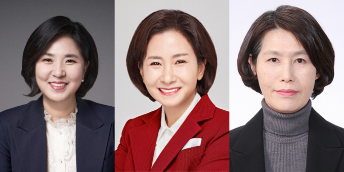 왼쪽부터 남영희·이행숙·이영자 제22대 국회의원 후보